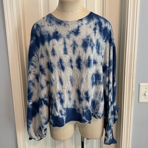 Subtle‎ Luxury One Size Blue Tie Dye Dolman Top ~ Boho Hippie